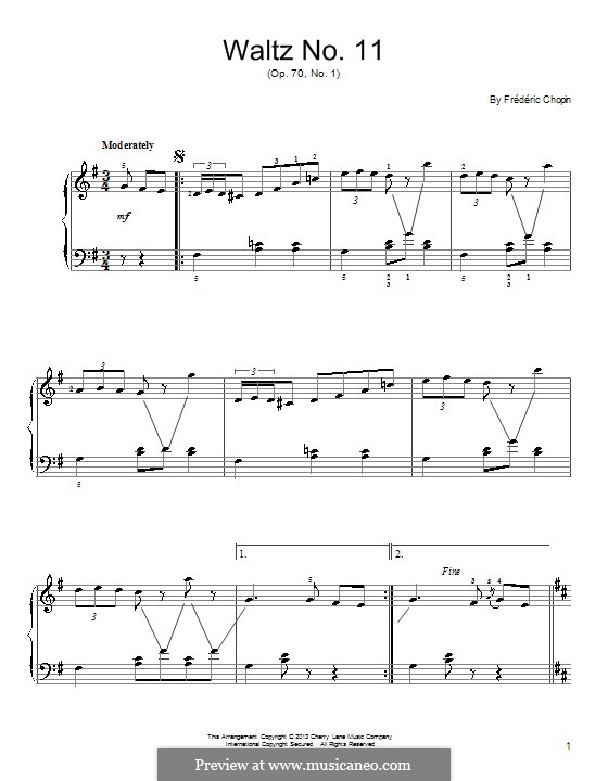 Waltzes, Op. posth.70: No.1 in G Flat Major by Frédéric Chopin