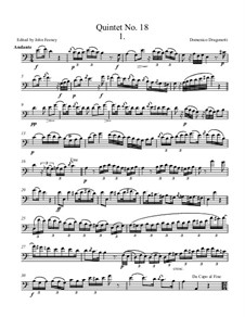Quintet No.18 for Double Bass, Violin, Two Violas and Basso: Solo double bass part by Domenico Dragonetti