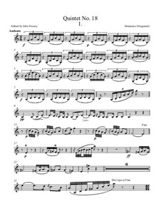 Quintet No.18 for Double Bass, Violin, Two Violas and Basso: Violin part by Domenico Dragonetti