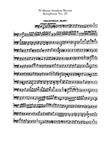 Symphony No.29 in A Major, K.201: Cello and double bass part by Wolfgang Amadeus Mozart