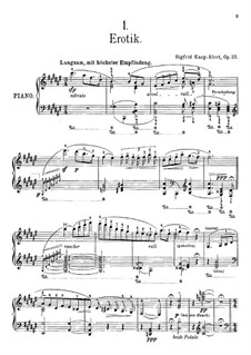 Four Piano Pieces, Op.23: For a single performer by Sigfrid Karg-Elert