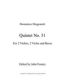 Quintet No.31 in D Major, for Two Violins, Two Violas and Basso: Full score by Domenico Dragonetti