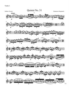 Quintet No.31 in D Major, for Two Violins, Two Violas and Basso: Violin I part by Domenico Dragonetti