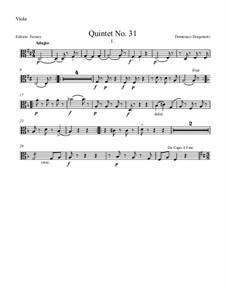 Quintet No.31 in D Major, for Two Violins, Two Violas and Basso: Viola II part by Domenico Dragonetti