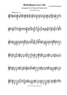 Hebridean love lilt for guitar solo: Hebridean love lilt for guitar solo by folklore