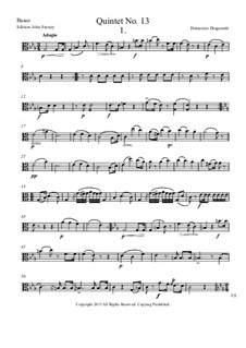 Quintet No.13 in C Minor: Viola I part by Domenico Dragonetti