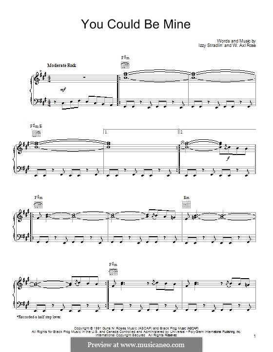 You Could Be Mine (Guns N' Roses) by W.A. Rose, I. Stradlin on MusicaNeo