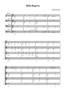 Mille Regretz: For mixed choir by Josquin des Prez