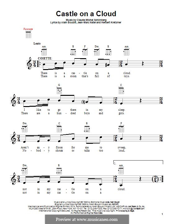 Castle on a Cloud : For ukulele by Claude-Michel Schönberg