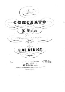 Violin Concerto No.4, Op.46: Score, solo part by Charles Auguste de Beriot