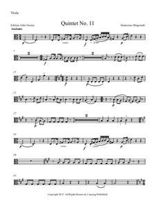 Quintet No.11 in E Minor: Viola II part by Domenico Dragonetti