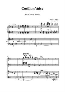 Cotillon Valse: For piano four hands by Isaac Albéniz