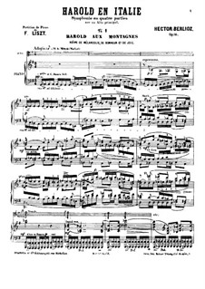 Harold en Italie, H.68 Op.16: Arrangement for viola and piano by Hector Berlioz