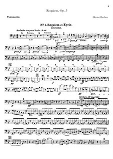 Grande Messe des morts (or Requiem), H.75 Op.5: Cello part by Hector Berlioz