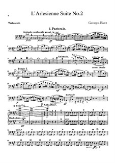 Suite II: Cello part by Georges Bizet