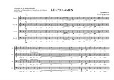 Le Cyclamen, Choir work for male choir No.1 Based on a poem of Robert Desnos, MVWV 284: Le Cyclamen, Choir work for male choir No.1 Based on a poem of Robert Desnos by Maurice Verheul