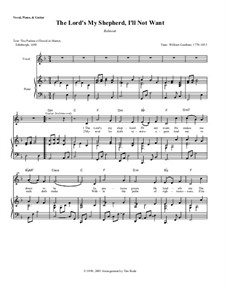 The Lord's My Shepherd, I'll Not Want: Piano-vocal score (with chords) by William Gardiner