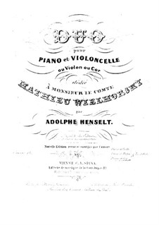 Duo for Cello and Piano, Op.14: Duo for Cello and Piano by Adolf von Henselt