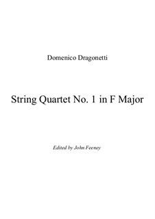 String Quartet No.1 in F Major: Full score by Domenico Dragonetti