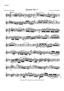 String Quartet No.1 in F Major: Violin I part by Domenico Dragonetti