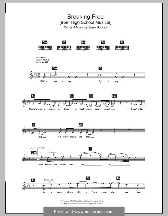 Breaking Free (from High School Musical): For keyboard by Jamie Houston