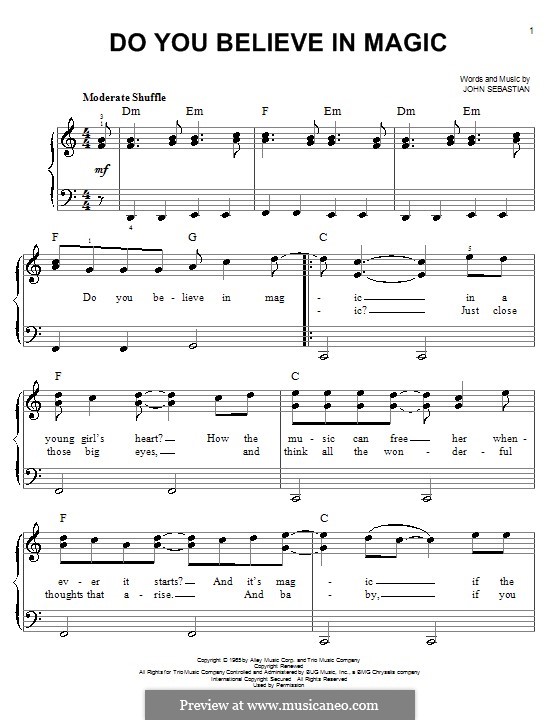 Do You Believe In Magic (The Lovin' Spoonful): For piano by John B. Sebastian