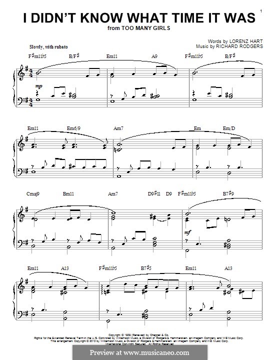 I didn't Know What Time it Was: For guitar with tab by Richard Rodgers