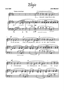 Dix pièces de genre, Op.10: No.5 Mélodie (Élégie), for voice and piano (F Sharp Minor) by Jules Massenet