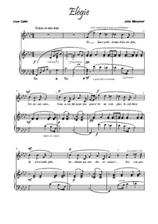 Dix pièces de genre, Op.10: No.5 Mélodie (Élégie), for voice and piano (F Minor) by Jules Massenet