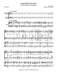 I Need Thee Every Hour: For mixed choir and organ by Robert Lowry