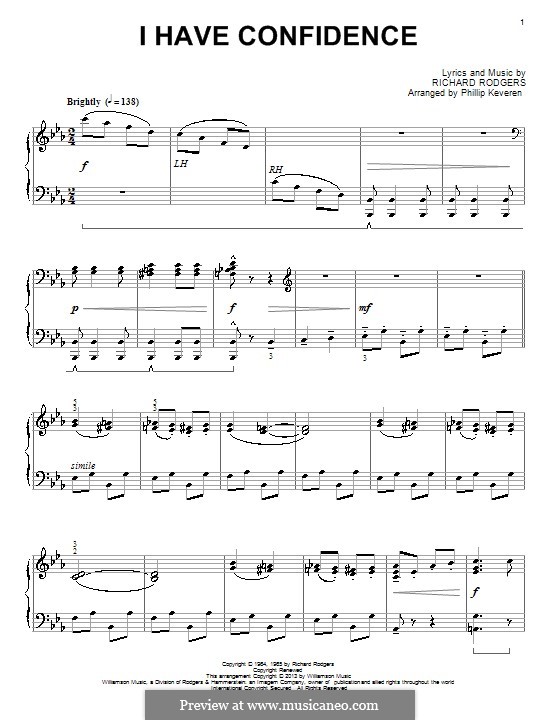 I Have Confidence (from The Sound of Music): For piano by Richard Rodgers