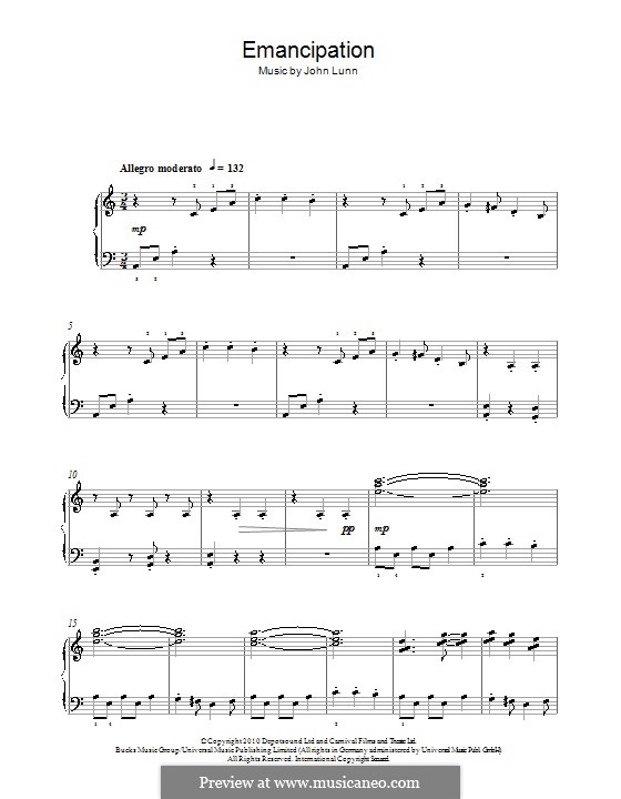 Emancipation: For piano by John Lunn