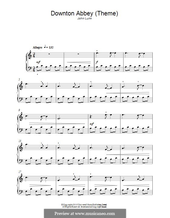 Downton Abbey (Theme): For piano by John Lunn