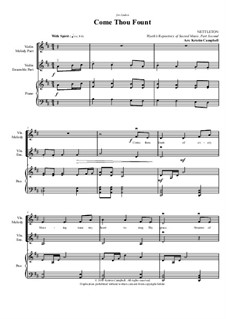 Come, Thou Fount of Every Blessing: For violin and piano by John Wyeth
