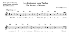 Les douleurs du jeune Werther for voice and guitar chords: Les douleurs du jeune Werther for voice and guitar chords by David W Solomons