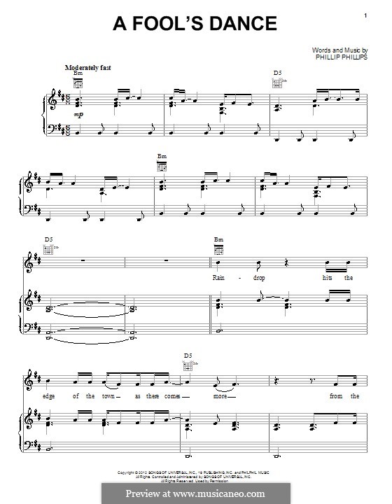 A Fool's Dance: For voice and piano (or guitar) by Phillip Phillips