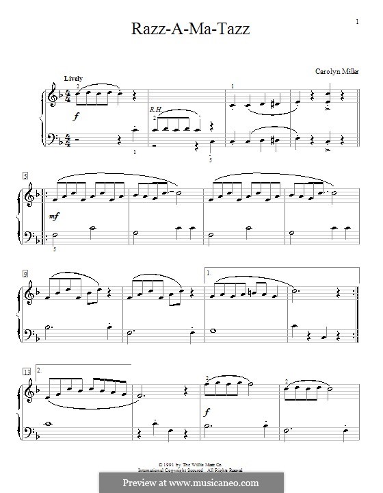 Razz-A-Ma-Tazz: For piano by Carolyn Miller