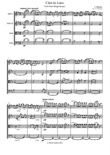 No.3 Clair de lune: For string quartet by Claude Debussy