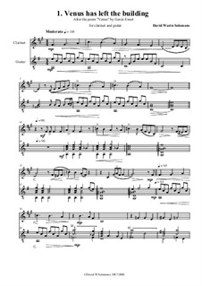 The Poem is the Song: Venus has left the building, for clarinet and guitar by David W Solomons
