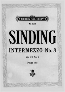 Three Intermezzos, Op.116: Intermezzo No.3 by Christian Sinding