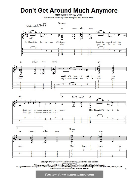 Don't Get Around Much Anymore: For guitar with tab by Duke Ellington