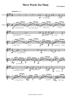 Three Words Too Many: For clarinet and guitar by David W Solomons