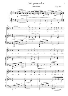 Euridice: Nel puro ardor, for voice and piano by Jacopo Peri