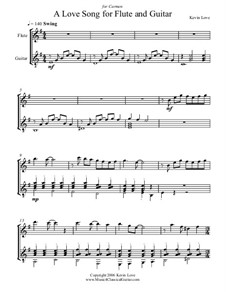 A Love Song: For flute and guitar – score and parts by Kevin Love