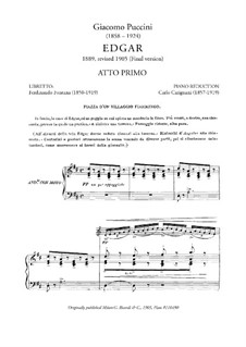 Edgar: Act I, piano-vocal score by Giacomo Puccini