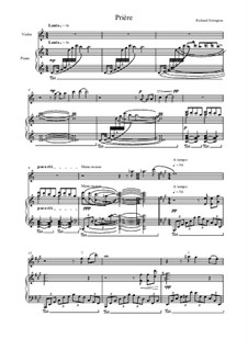 Prière: For violin and piano by Richard Errington