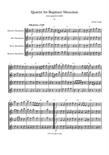 Quartet for Beginner Musicians: For saxophone quartet SATB by Jordan Grigg