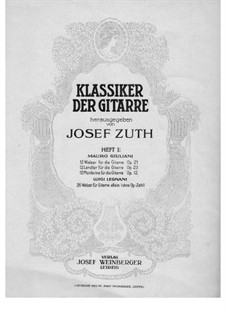 Klassiker der Gitarre herausgegeben von Juseph Zuth, Heft I: Klassiker der Gitarre herausgegeben von Juseph Zuth, Heft I by Luigi Legnani, Mauro Giuliani