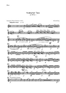 Suite No.2. Arabian Dance: For oboe, violin, viola and cello – oboe part by Edvard Grieg