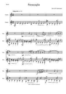 Passacaglia: For violin and guitar by David W Solomons